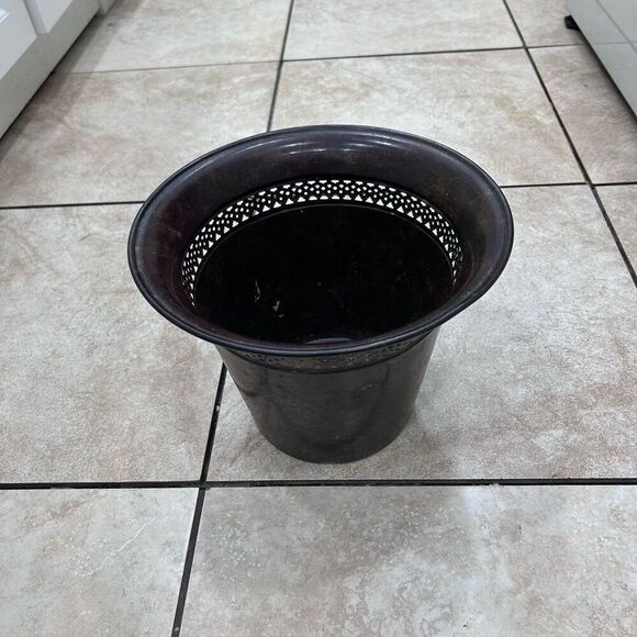 Antique Finished Metal Decorative Planter Multi-Function Brown 8.5" Bell Shaped - Picture 5 of 11